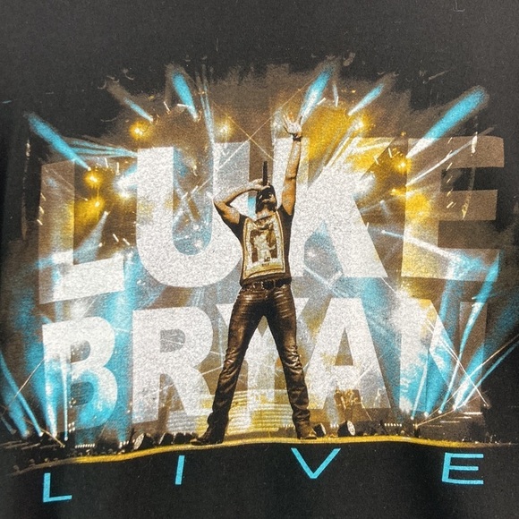 Luke Bryan Live tour 2017 black t-shirt L - Picture 2 of 4